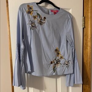 Catherine Embroidered Blue Top